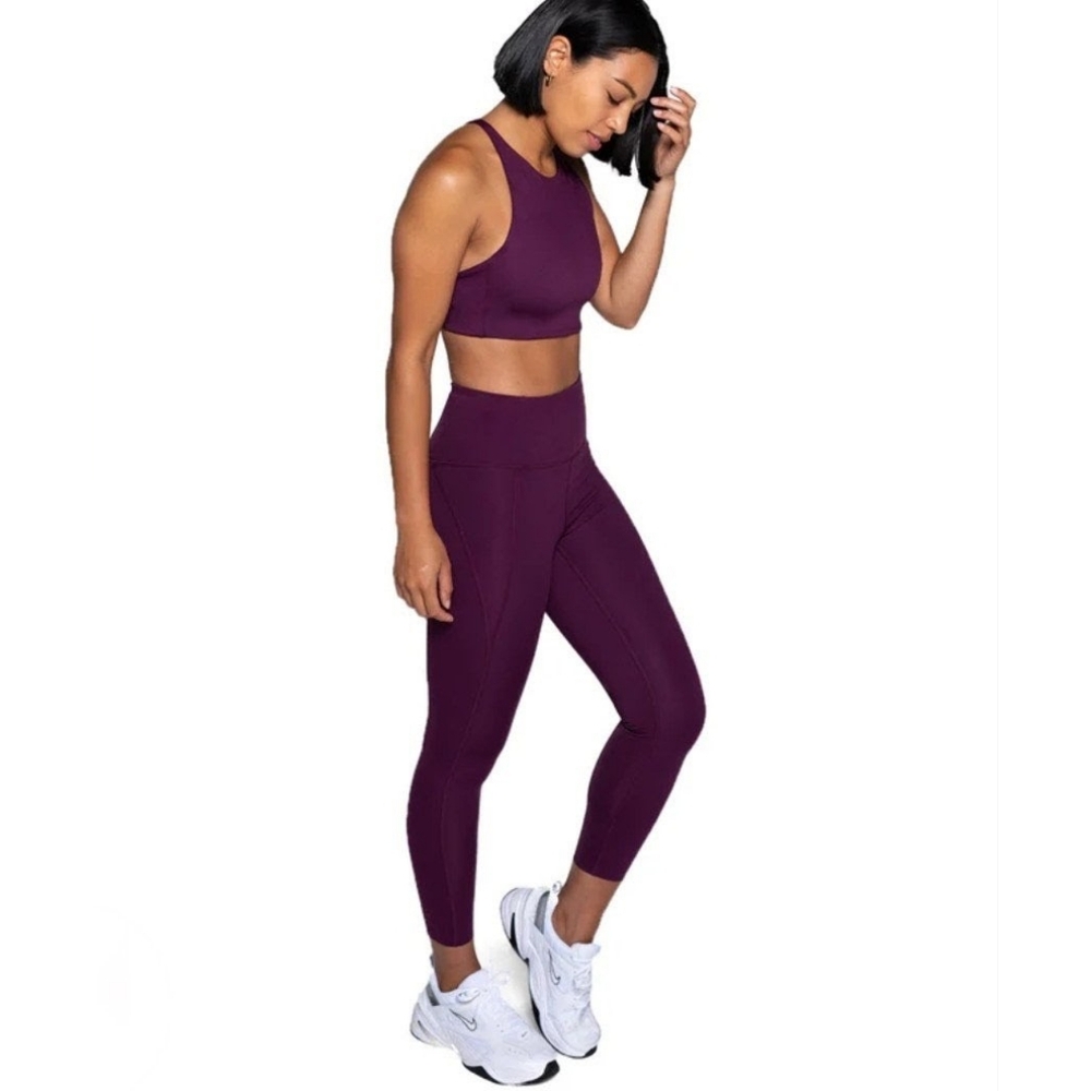 Girlfriend 2 Piece Purple Leggings and Top Set - Picture 2 of 12